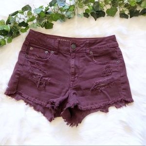American eagle distressed high waisted shorts sz 2